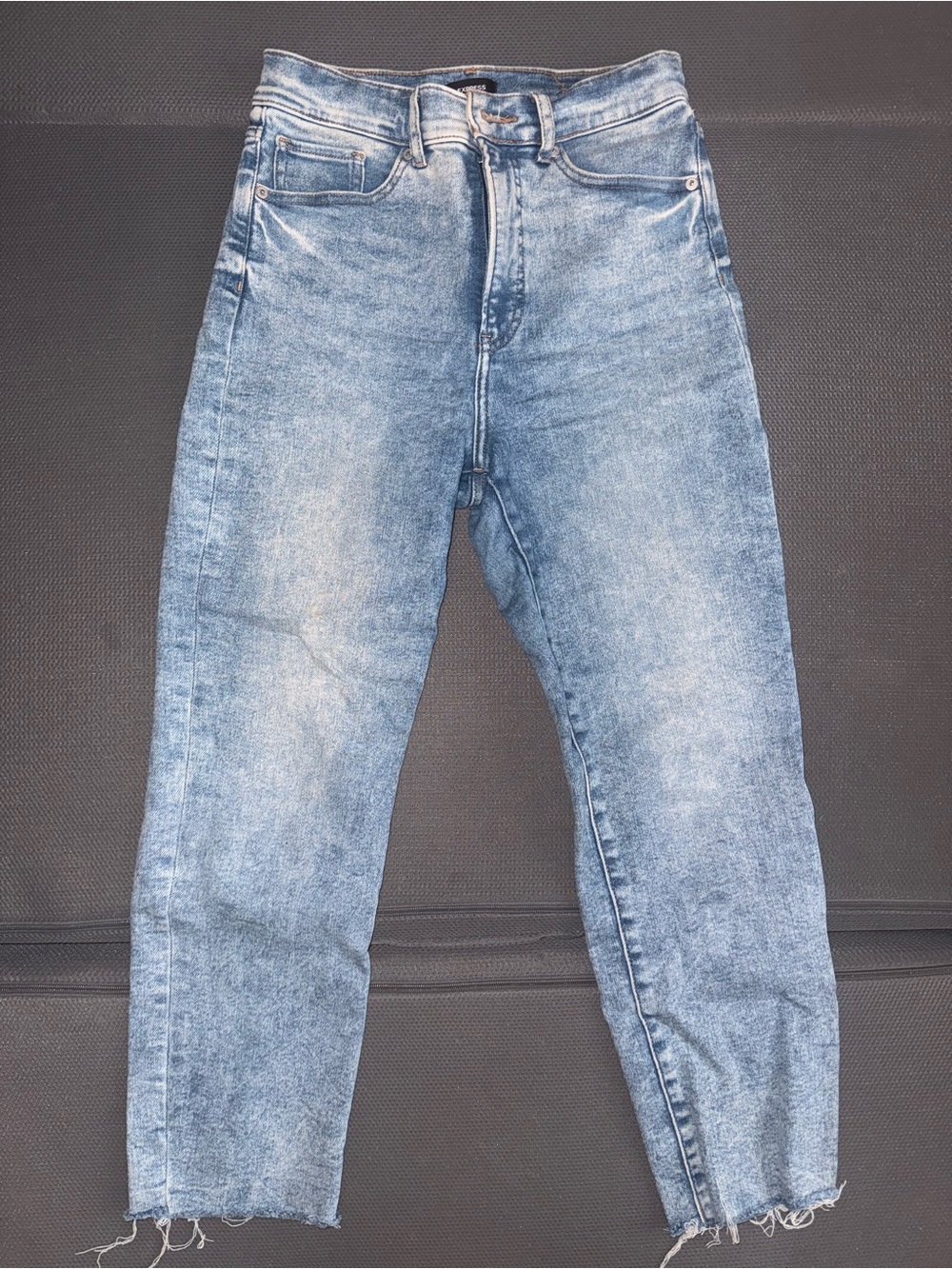 Express Light Blue Washed Mom Jeans